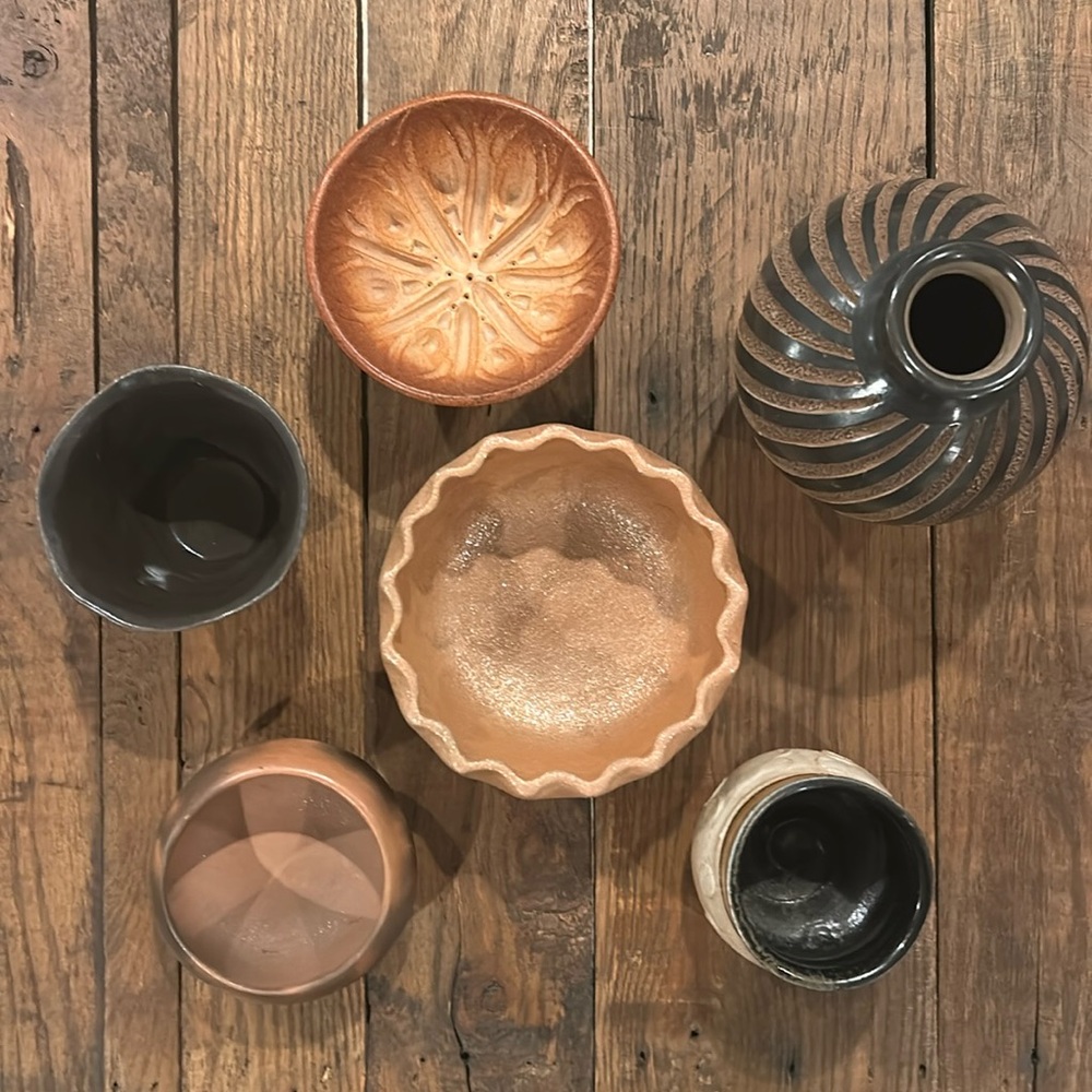Lot of 6 vintage ceramic vases and bowls